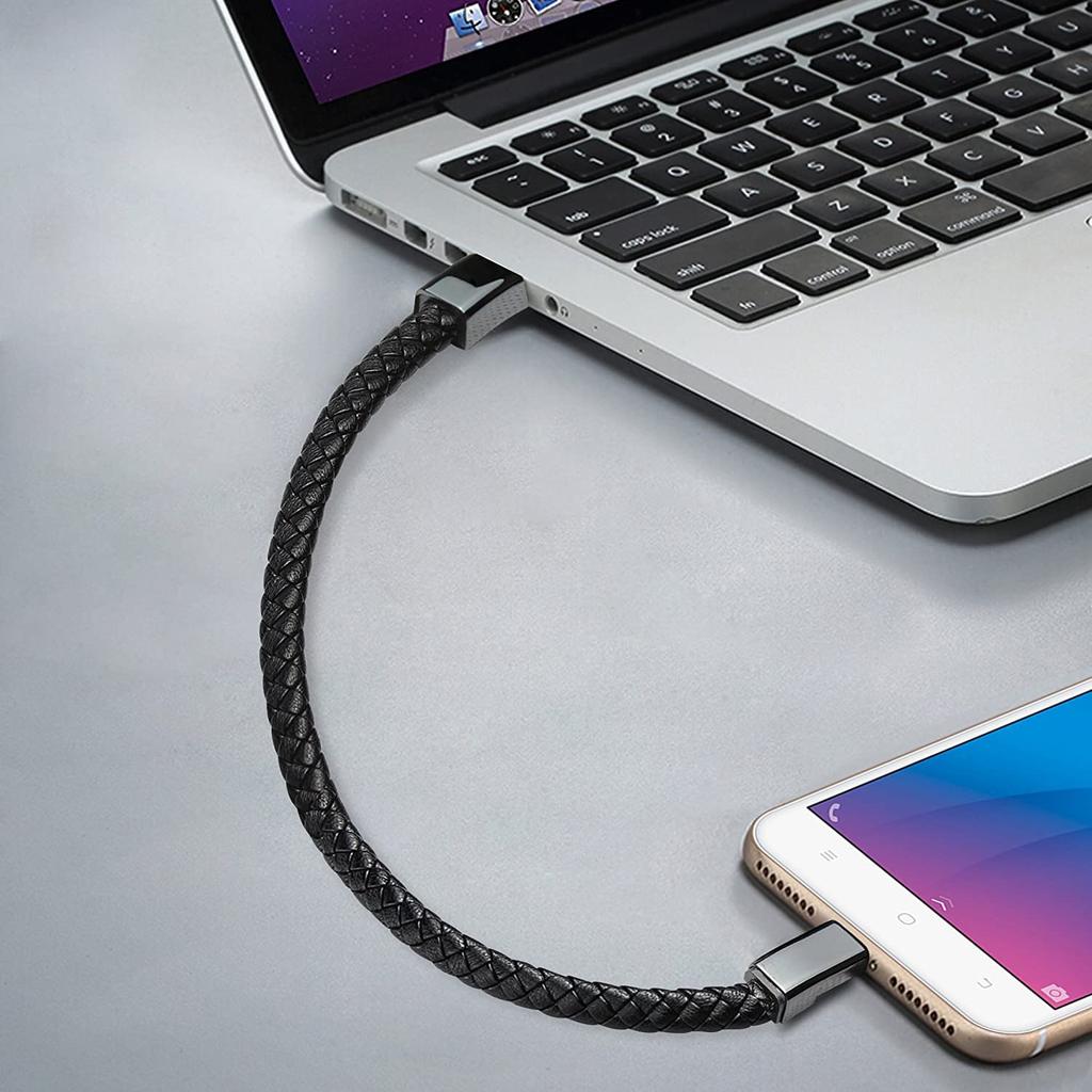 Leather Bracelet Charger USB Charging Cable Braided Cords USB Portable Data Transfer Cable For iPhone Samsung Huawei Xiaomi