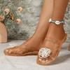 Fashion Transparent Fashion PVC Jelly Sandal Slippers Summer Shoes for Women Casual Crystal Hollow Slides Thick Low Heel Baotou Slipper