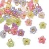 Resin Mini Flower Pendant with Imitation Pearl, Preserving Charm for Jewelry Making