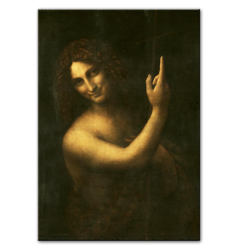 St. John the Baptist Canvas Paintings Reproductions Leonardo Da Vinci Famous Canvas Art Prints Home Decor Wall Art Pictures