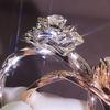 Women Ring Rose Rhinestones Jewelry Lightweight Fashion Appearance Finger Ring for Wedding