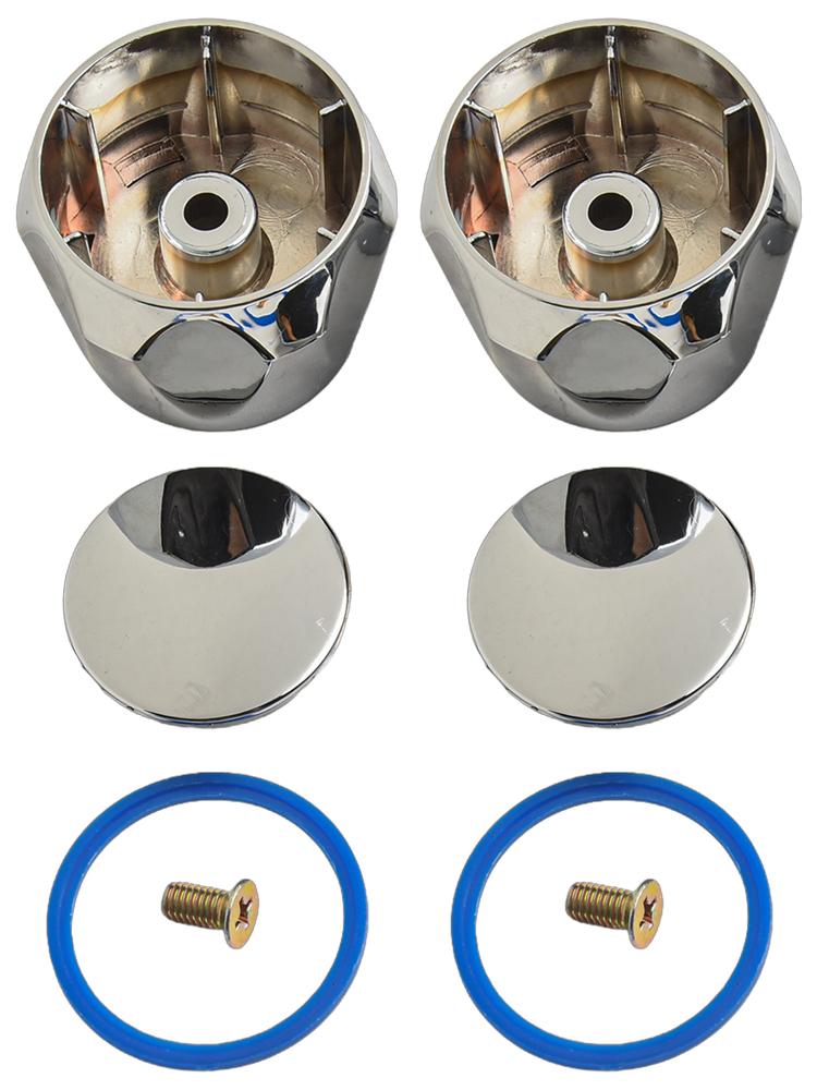 Brand New High Quality Kitchen Faucet Handwheel Red/Blue Round Stainless Steel 4 X 3.5cm Top/Head ABS Bathroom Chrome