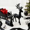 2/4Pcs Christmas Reindeer Statue Standing Sitting Elk Silhouette Figurine Deer Sculpture Home Office Desktop Decoration Ornament