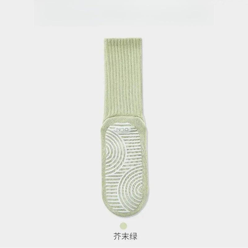 

Свежие Бесшовные Спортивные Носки для Йоги с Силиконовой Подошвой, Профессиональные Носки до Середины Голени для Пилатеса One size зелёный