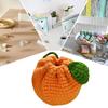 Orange Coin Purse Crochet Drawstring Bag Cute Drawstring Orange-Shaped Crochet Purse Crochet Tangerine Bag Coin Chargers