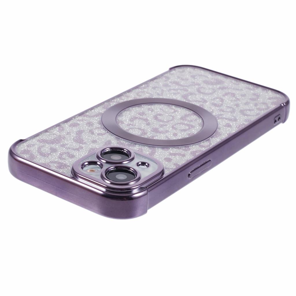 HRF Serie für iPhone 14 TPU Hülle Leopard Galvanisierte Abdeckung Kompatibel mit MagSafe