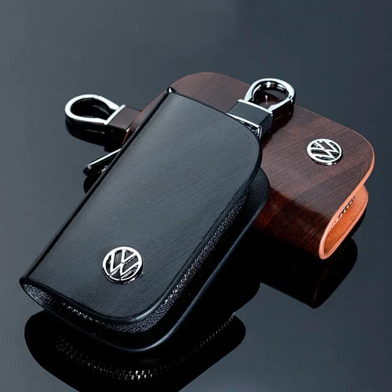 For VOLKSWAGEN VW Car Accessories Auto Key Bag Case Keyring Cover for Volkswagen Passat Santana Tiguan Scirocco Magotan Sagitar