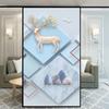 Static Cling Privacy Windows Film Decorative Geometric Style Stained Window Stickers   Frosted Windows Film