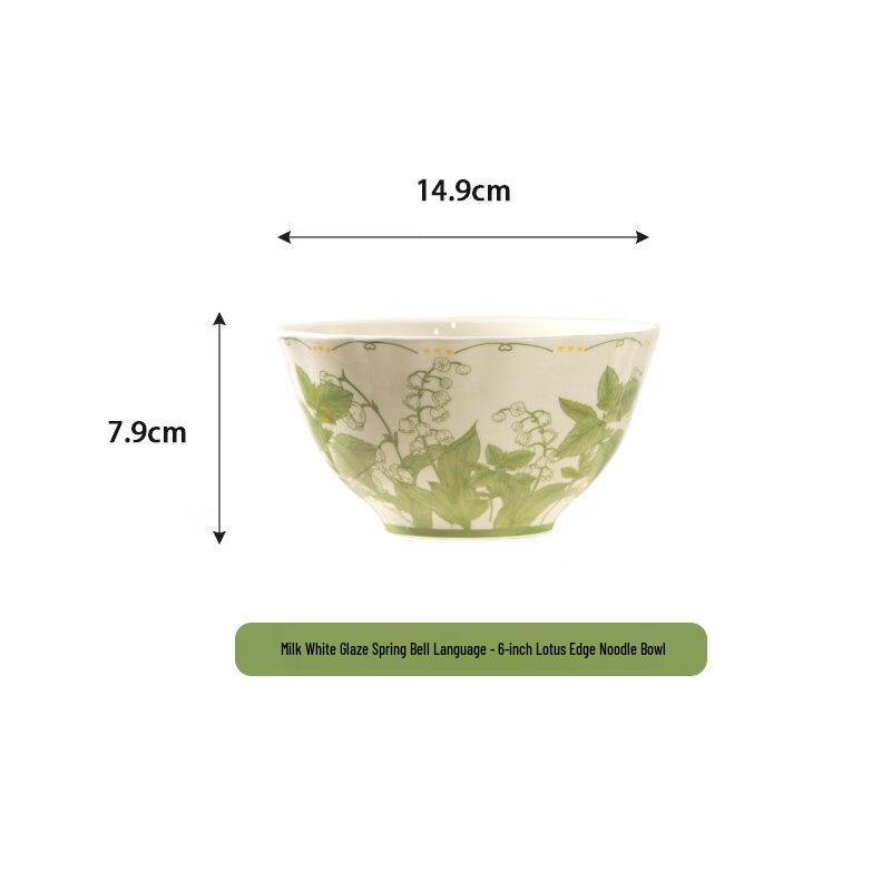 

Ceramic Lily Noodle Bowl Set