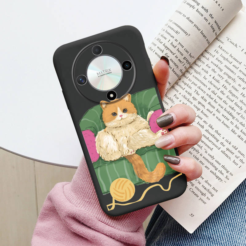 

Cartoon Case For Huawei Mate 20 Lite 20 Nova 8i Honor 50 Lite Magic5 6 7 LITE 5G X9c X9A X9B Cute Balck Cat Cover Soft TPU Shell Honor Magic5 Lite