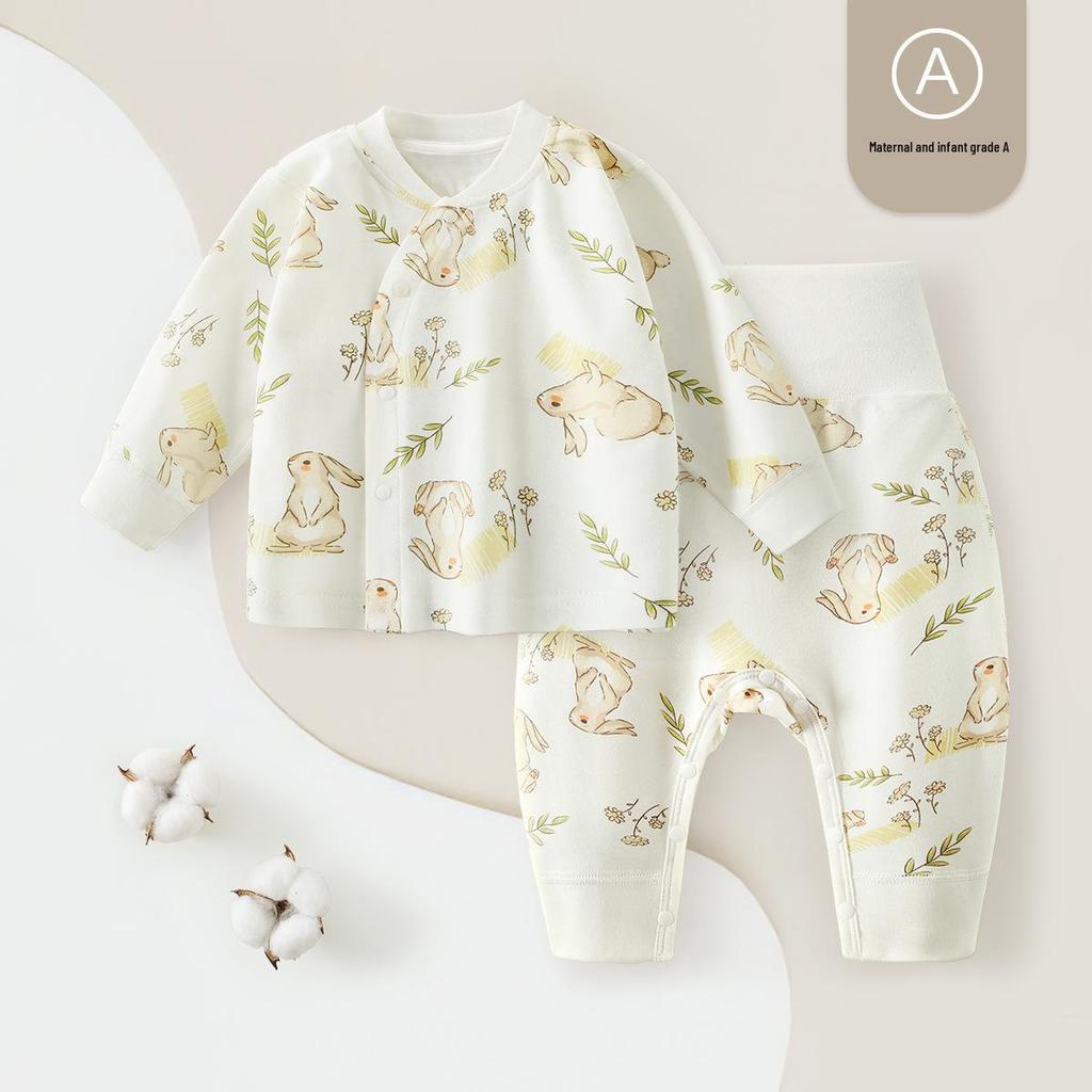 Spring & Fall Kids' Boneless Cotton Underwear Set: High-Waisted Base Layer for Boys & Girls