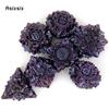 7 Pcs Purple Black Lotus Flower Metal DicePerfect For Rpgs, Board Games, And Card Games.Dice For Games, Dnd Dice Set