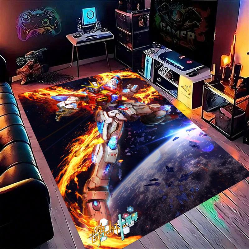 G-Gundam-m Cartoon Robot Gift Carpet Rug for Bedroom Living Room Home Sofa Decoration Kids Game Play Decor Floor Mat