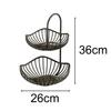 Organizador de Cesta de Legumes em Camadas para Bancada Design de Ferro Preto
