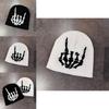 Skull Finger Knit Hat With Warm Acrylic Material For Streetwear Winter Fashion