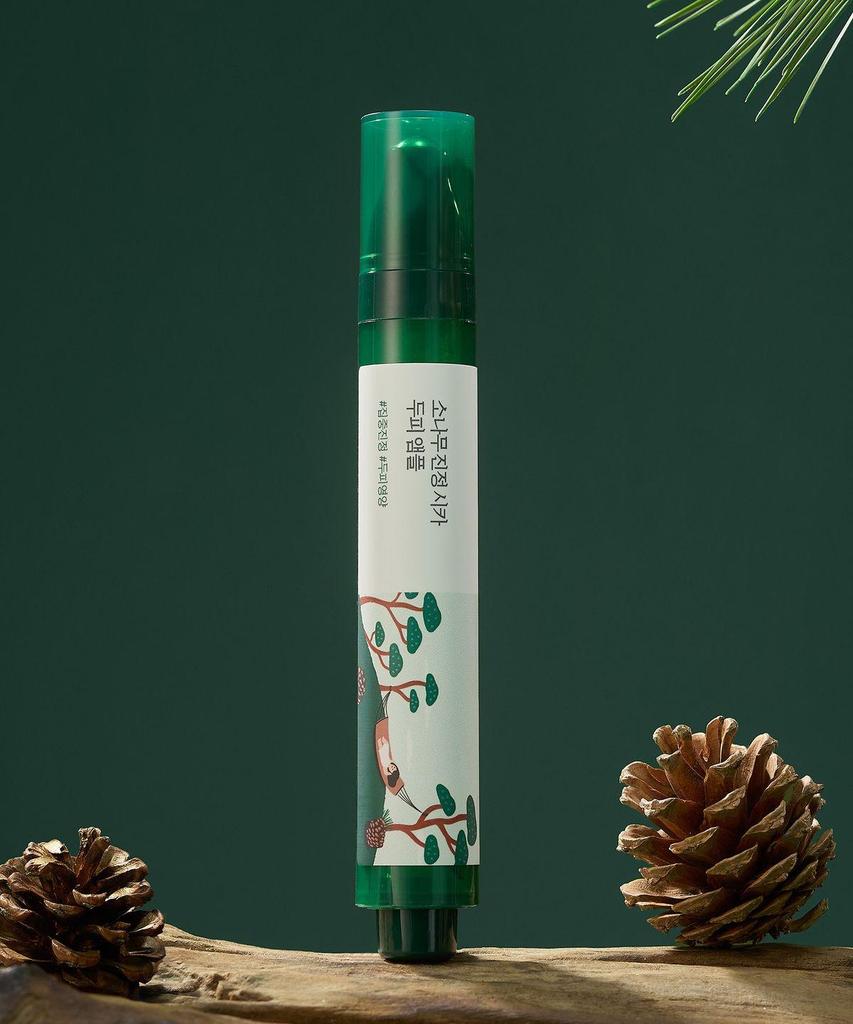 ROUND LAB Pine Calming Cica Hodebunnsampulle 15ml – Kjølende og Beroligende Punktbehandling for Hodebunnen