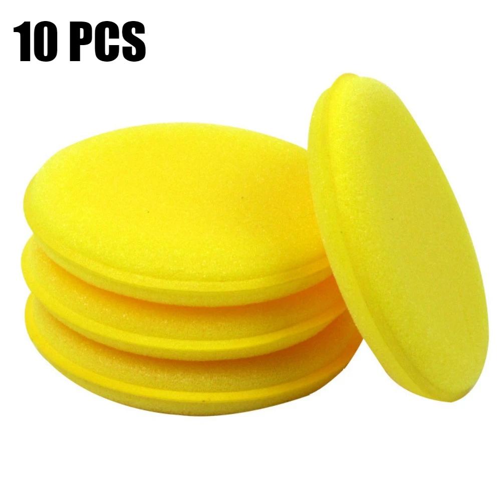 Round Car Waxing Polish Wax Foam Sponge High Density Applicator Pads Cleaning Sponge Auto Detail Washing Car Cleaning Tool