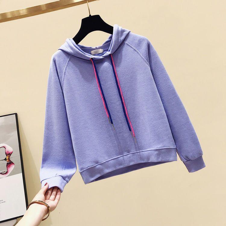 Sweatshirt for Women Oversize Hooded Solid Color Thickened Loose Casual Pullover Long Sleeve Winter Sweatshirt Top