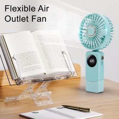 El Fanı 90 Derece Ayarlanabilir Başlık Taşınabilir Mini Fan USB Şarjlı Büyük Pil LED Pil Göstergesi Fan