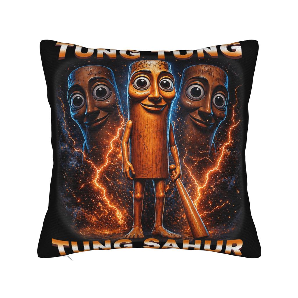 Federa Cuscino Tung Tung Sahur Cartoon Friends Copricuscino Comodo per Sedia Salotto Federe Cuscino Retro Trendy