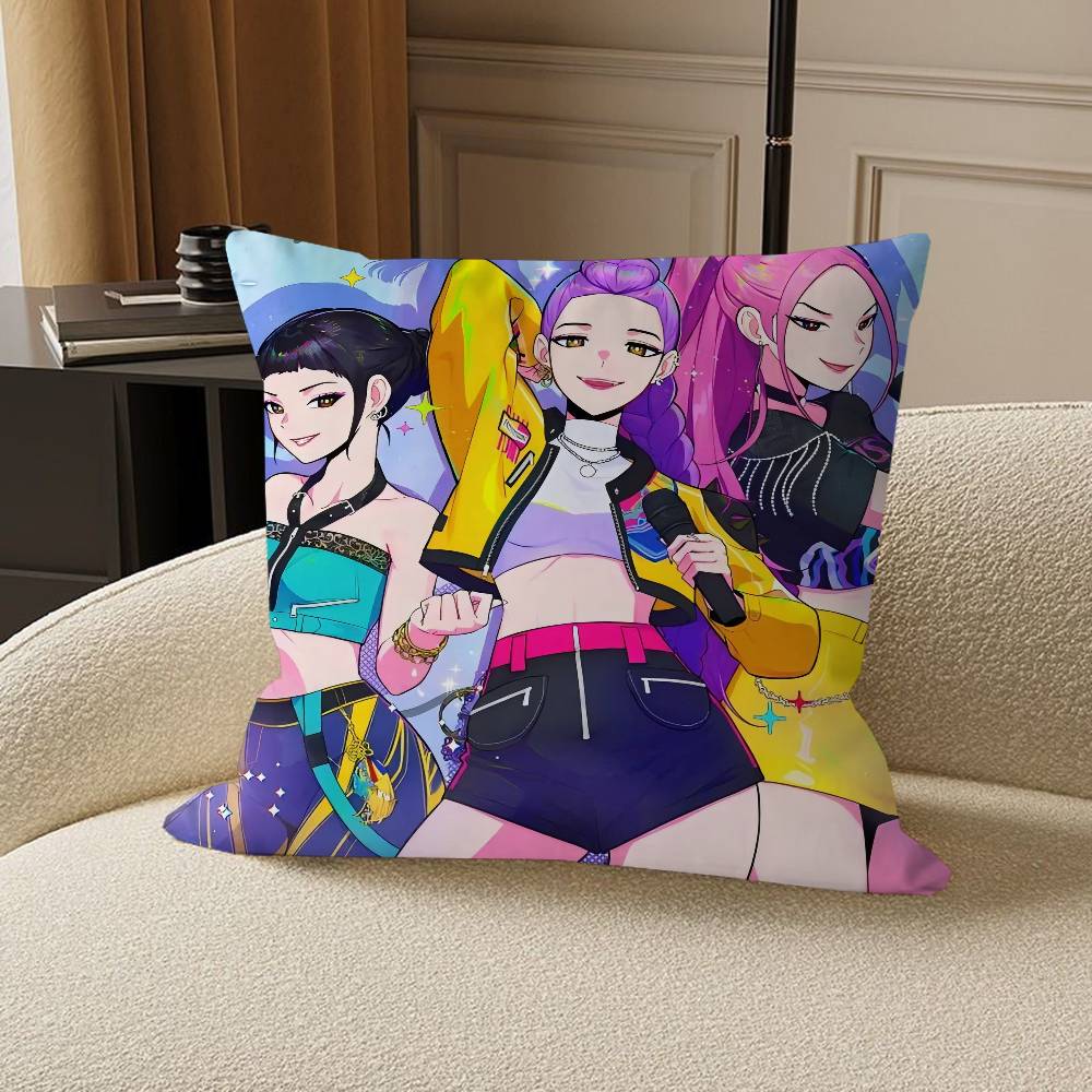 K-Kpop Demon Hunters Personlig bildtext heminredningskuddar Hushållsgåvor 45x45cm