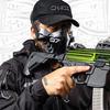 LayLax ARMOR FACE GUARD SHADOW BLACK Battle Style Polycarbonate Hard Face Mask for Airsoft