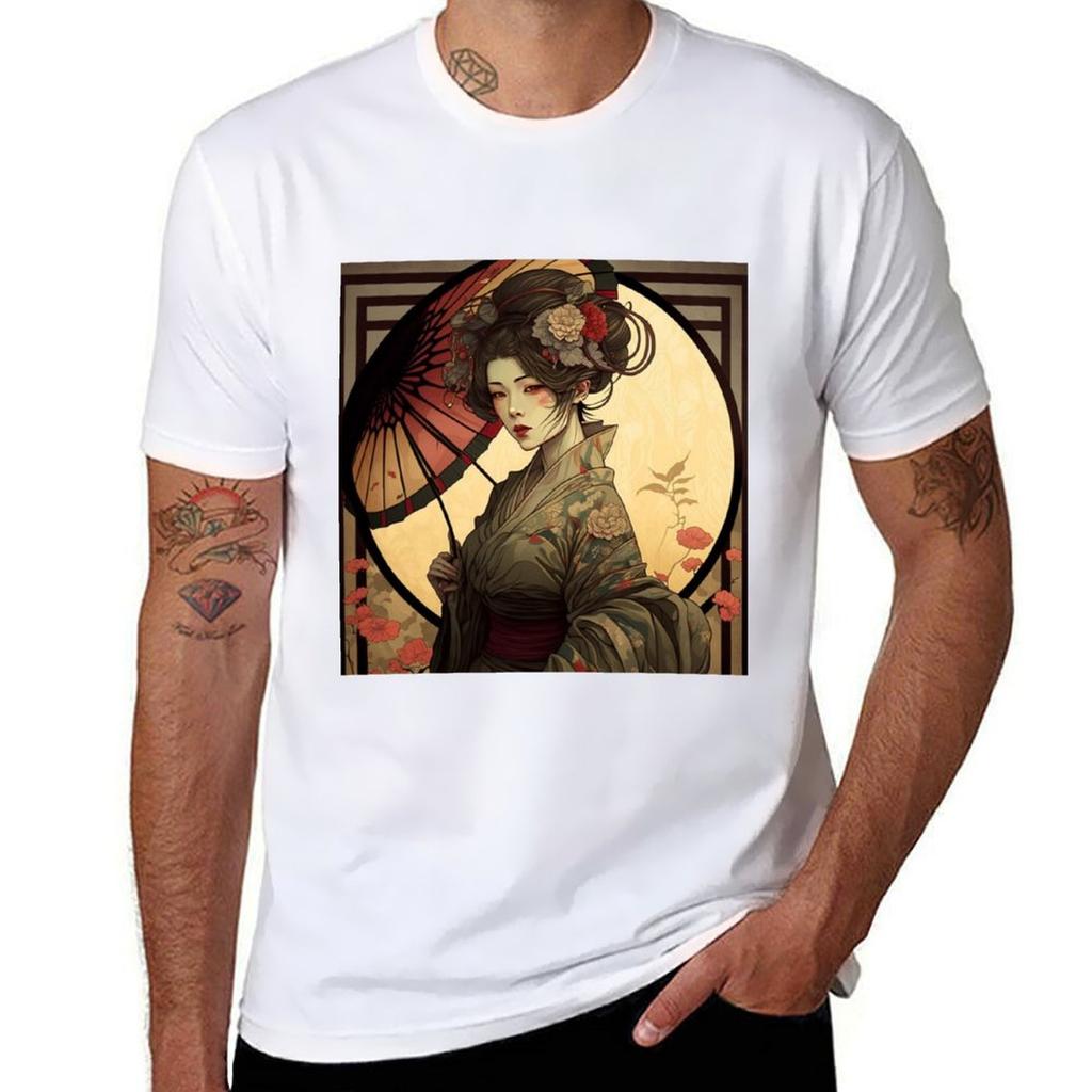 Greatness Geisha Tshirt Basic Solid Color Short Sleeve Tshirt