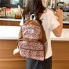 Schoolbag High Value Korean Version Design Sense Leopard Print Primary School Students Backpack Commuting Casual Versatile Fresh Summer Lightweight 