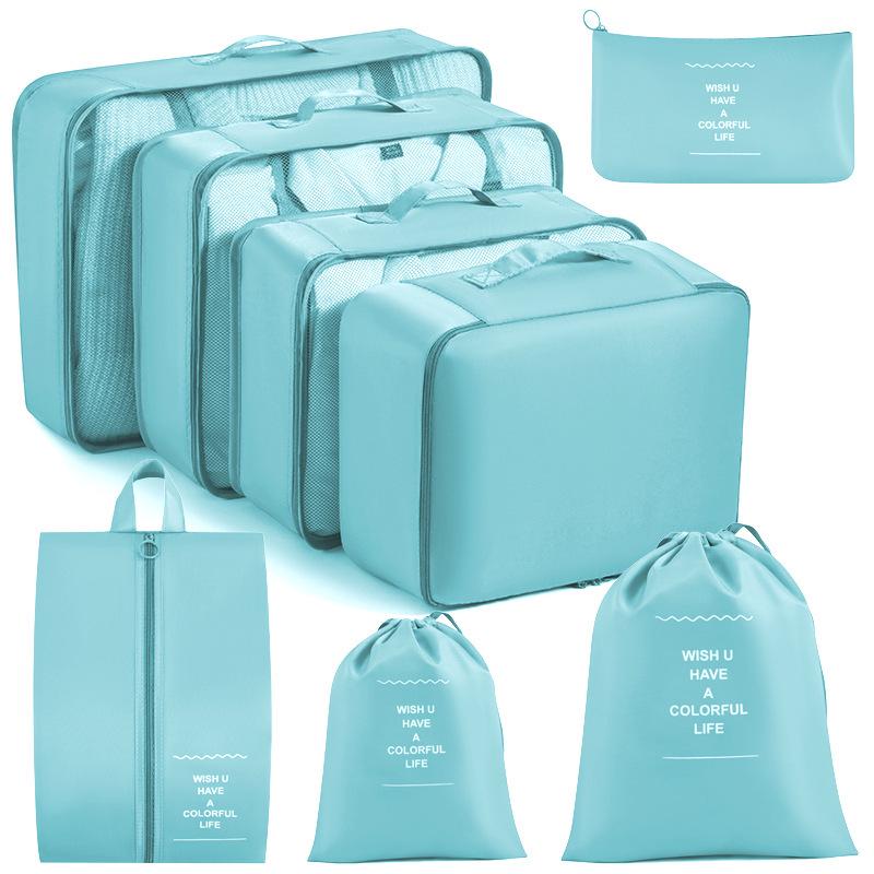 Travel Storage Bag Set: 8-Piece Waterproof Oxford Cloth for Makeup and Toiletries.