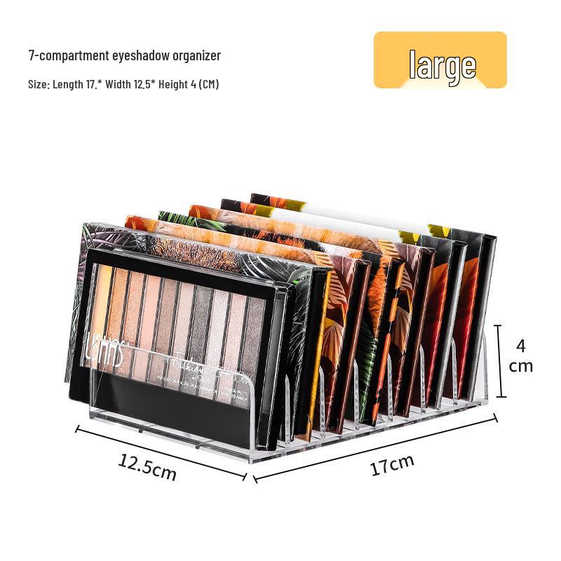 Transparent Acrylic Multi-Grid Makeup Organizer - Eyeshadow, Foundation & Blush Storage Box