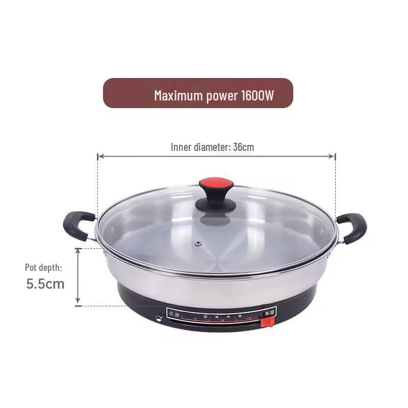 Multi-functional Non-stick Stainless Steel Electric Pancake Pan with Deepened Flat Bottom for Frying and Baking