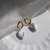 European and American natural freshwater pearl baroque stud earrings women's irregular high-end sense niche versatile design earrings