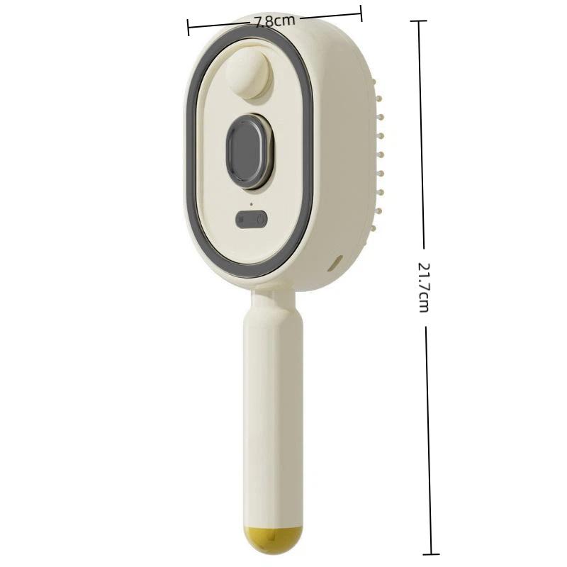 Electric Spray Hair Brush 2-In-1 Misting Hair Brush With Water Spray Reduce Frizz Anti-Static Retractable Steam Massage Comb
