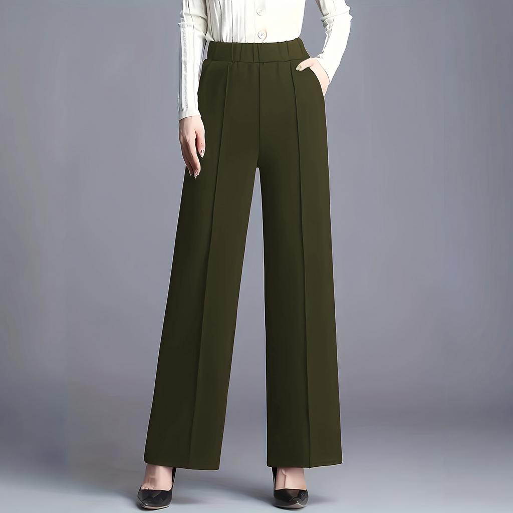 Women's High Waist Wide Leg Flowing Dress Pants with Slimming Fit for and Casual Wear