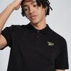 Reebok Solid Color Moisture Wicking Short Sleeve Polo Shirt Unisex Tops Black 24SRM403UGH0