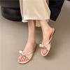 Flat-bottomed French Fairy Wind Small Cool Slippers Women's Shoes Wear 2025 New Summer Bow Beach Sandals