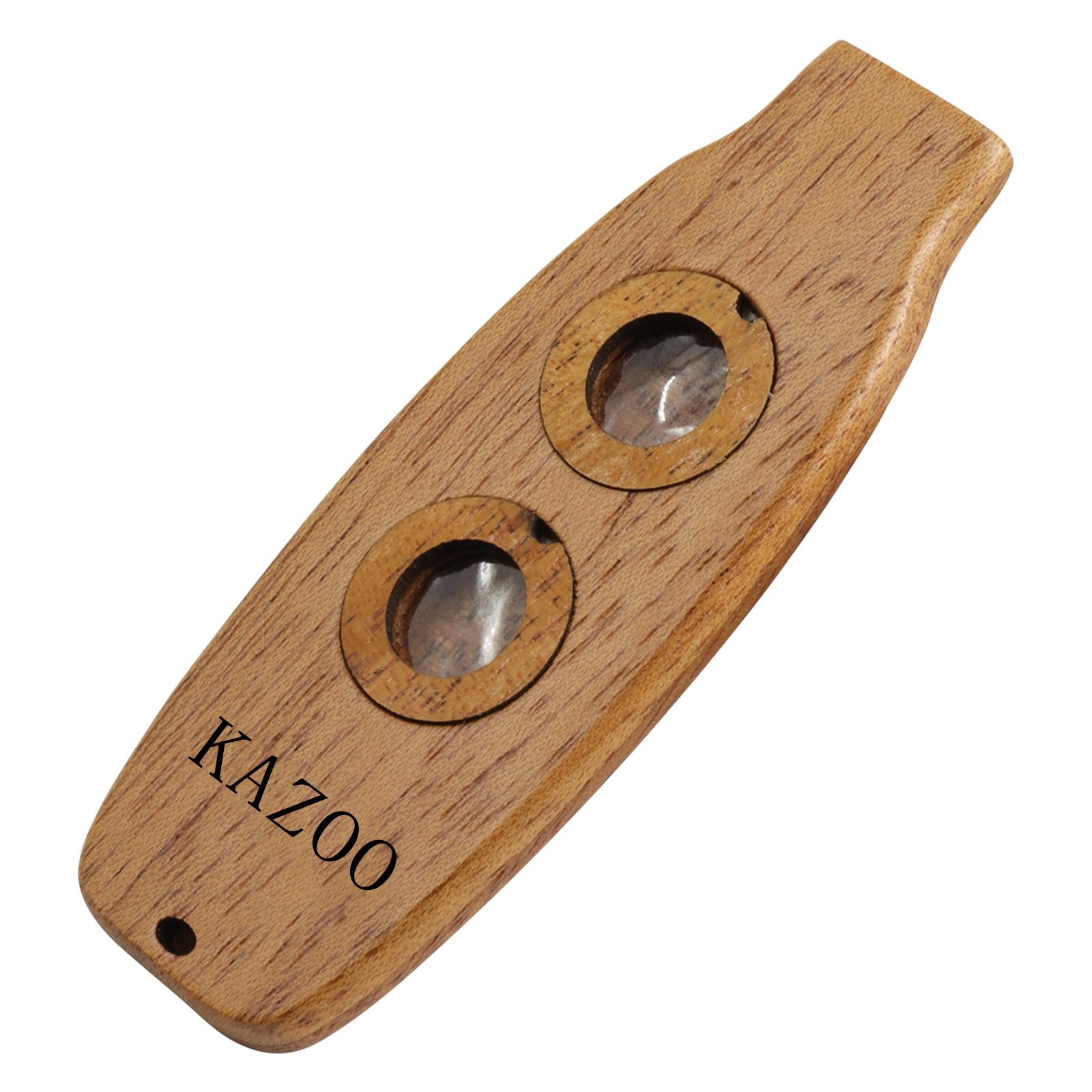 

Wooden Double Membranes Kazoo Portable Double Hole Kazoo Accompaniment Musical Instrument Gift for Child and Adult