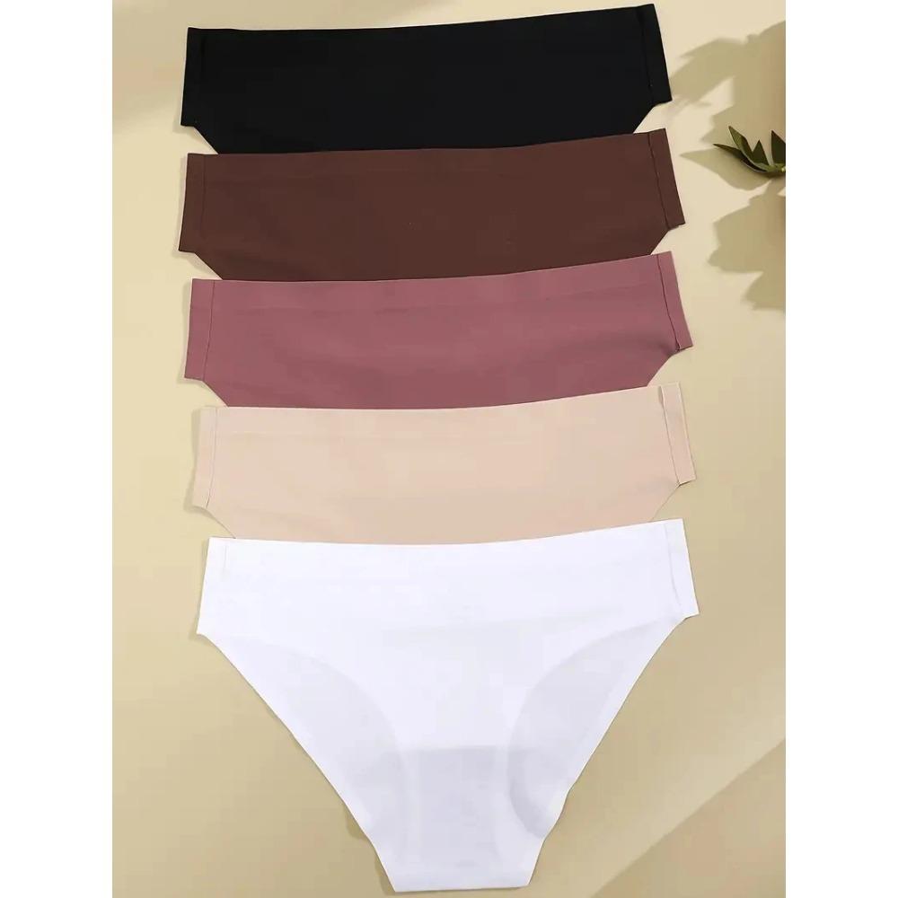 7Pcs Ice Silk Seamless Underwear For Women Sexy Ultra-thin Low Waist Panties Female Comfortable Soild Briefs Lingerie