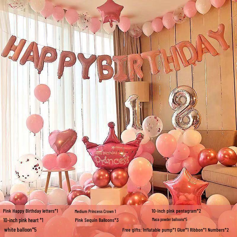 18th Birthday Party Decoration Set - Balloons & Backdrop for Boys and Girls