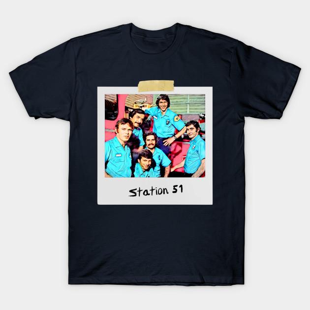 

Men Black Print T-shirt Firehouse Station 51 Emergency Tv Show No-Cut Transfer Paper Print Cotton Tshirt L Темно-синій