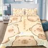 Cute Capybara Duvet Cover Pillowcase Bedding Set Adult Boy Girl Bedroom Decoration Children Gift Single Double Large Size