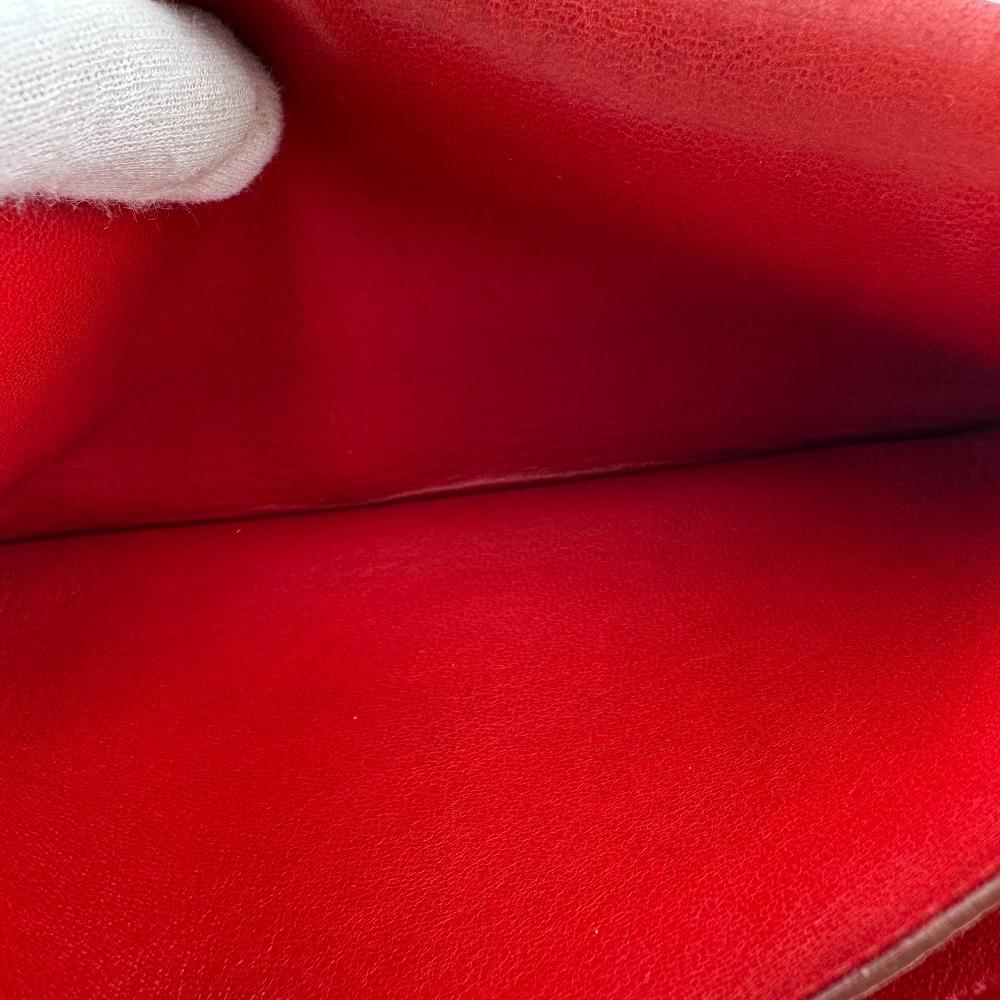 HERMES Bifold Wallet Taurillon Clemence Dogon GM Purse Red Taurillon Clemence Used