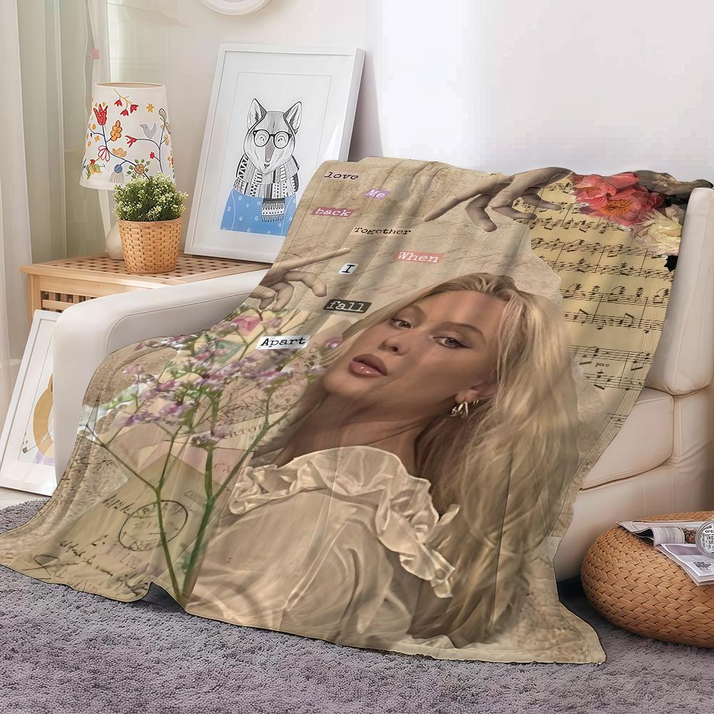 Hot Singer Z-Zara Larsson Music Blanket Warm And Soft Suitable For Bedroom Living Room Sofa Bed Office Travel Camping