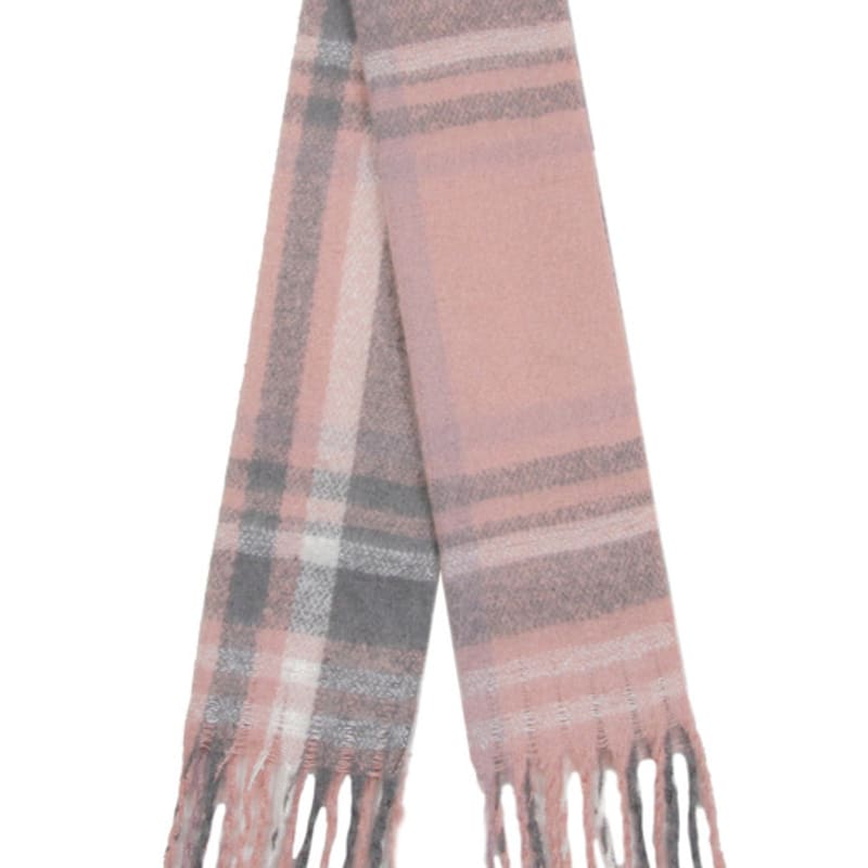 GRAVER [TASCHE&ACC] Herz Smile Bestickter Karomuster Schal_Pink