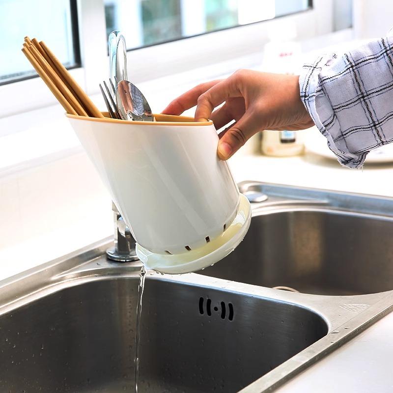 Kitchen Chopstick Holder Draining Tableware Storage Box Spoon and Fork Rack Plastic Chopstick Basket Chopstick Rest, Chopstick Cage