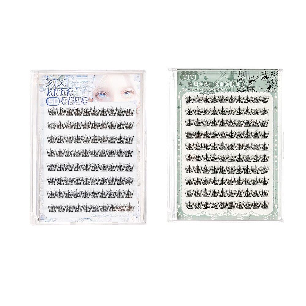 100Clusters Self-adhesive False Eyelashes 5D Segmented Eyelashes Bundles Eyelashes Extension  Women