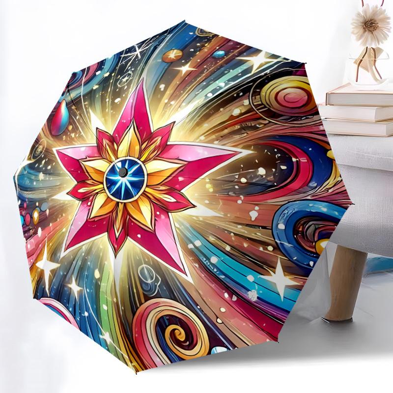 

1pc Cosmic Star Mandala Automatic Umbrella - Automatic Opening And Closing, Sturdy Iron Frame, Formal Occasions yy251018112