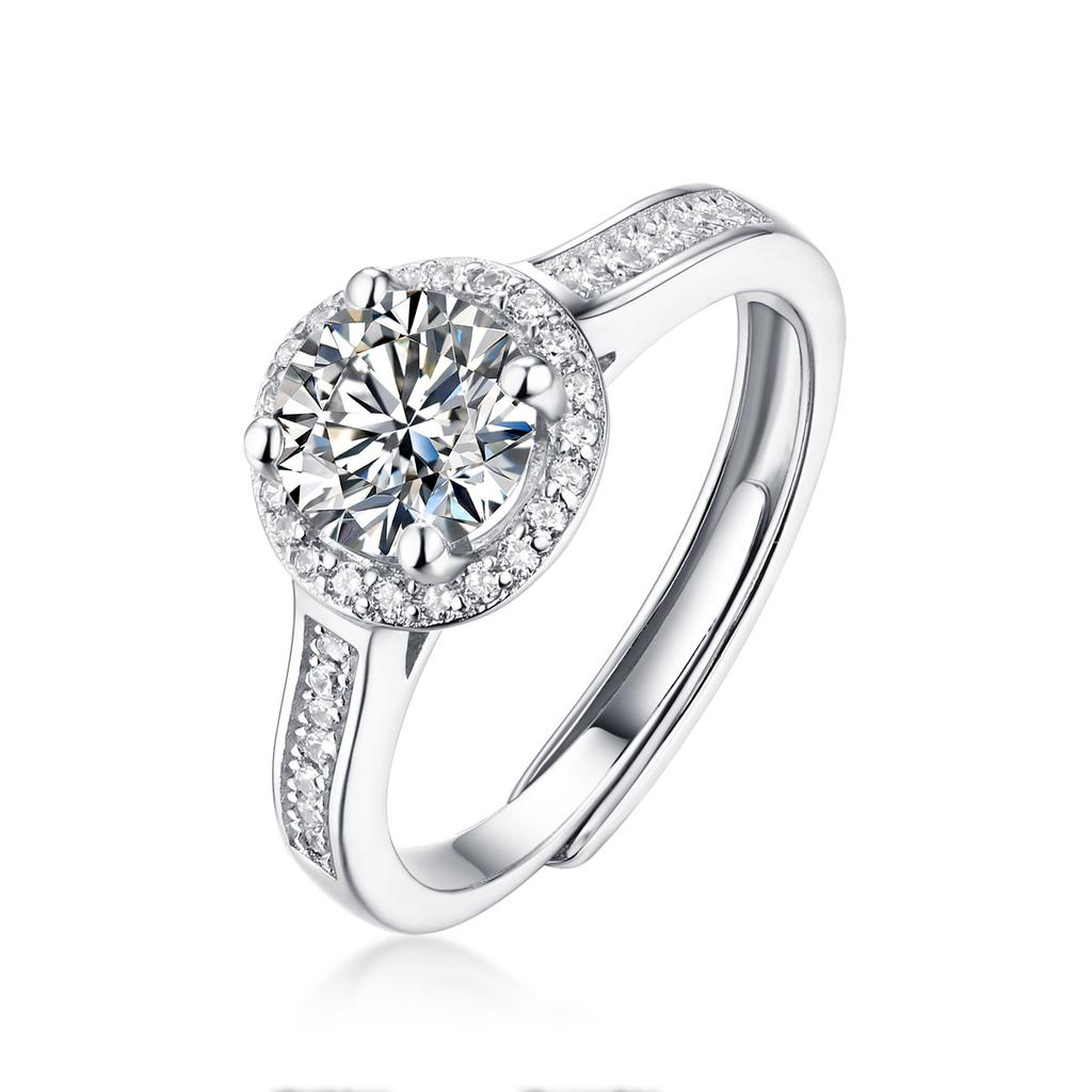 1 Carat Moissanite Ring In 925 Sterling Silver, Durable Forever Brilliant Ring for Women, Affordable Luxury Engagement Wedding Gift