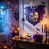 Kreative Feiertags-Wanddekorationen Halloween Holzdekorationsspiegel, Kürbis Geist Fledermaus Hexe Cartoon Spiegel Dekor, Spaß für Eingangsbereich Party, Festliches Zuhause