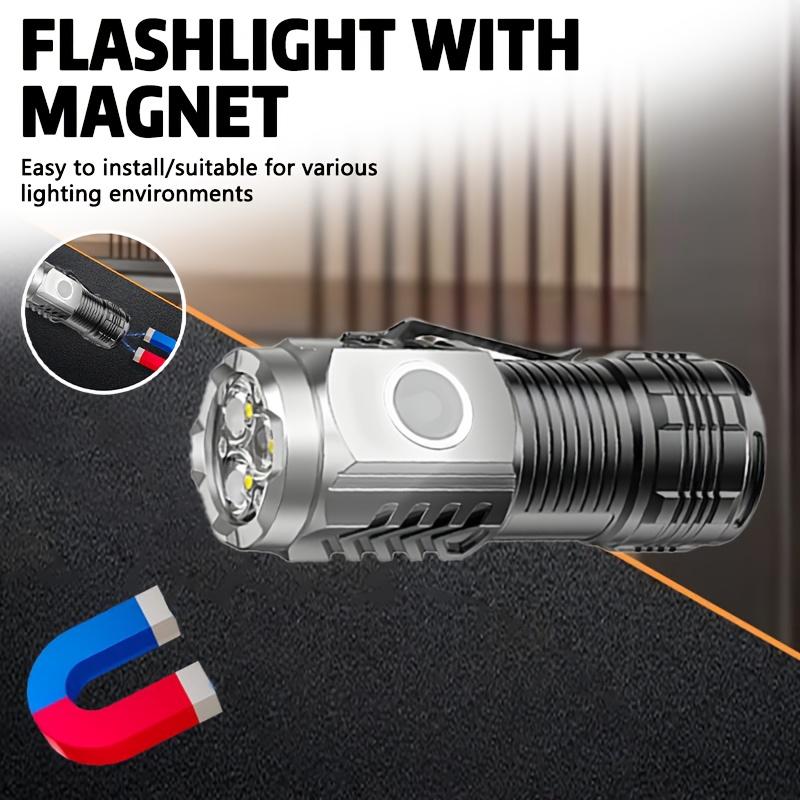 Mini Linterna Portátil de 3 LED con Clip para Bolígrafo, Luz Nocturna Linterna Magnética Multifuncional, Adecuada para Caminar, Leer, Emergencia, Iluminación de Trabajo